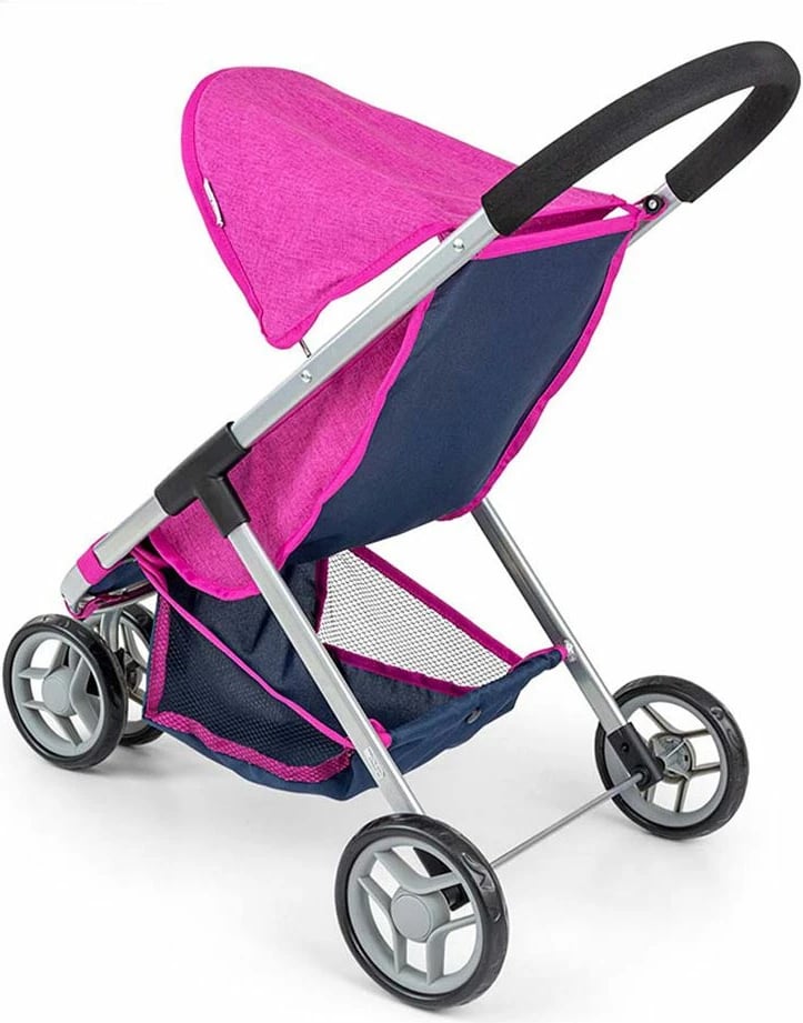 Karrocë për kukulla, Milly Mally, Susie Prestige, 3-rrotëshe për kukulla deri 50 cm, mbulesë poliester e larshme, 63 cm lartësi, blu navy