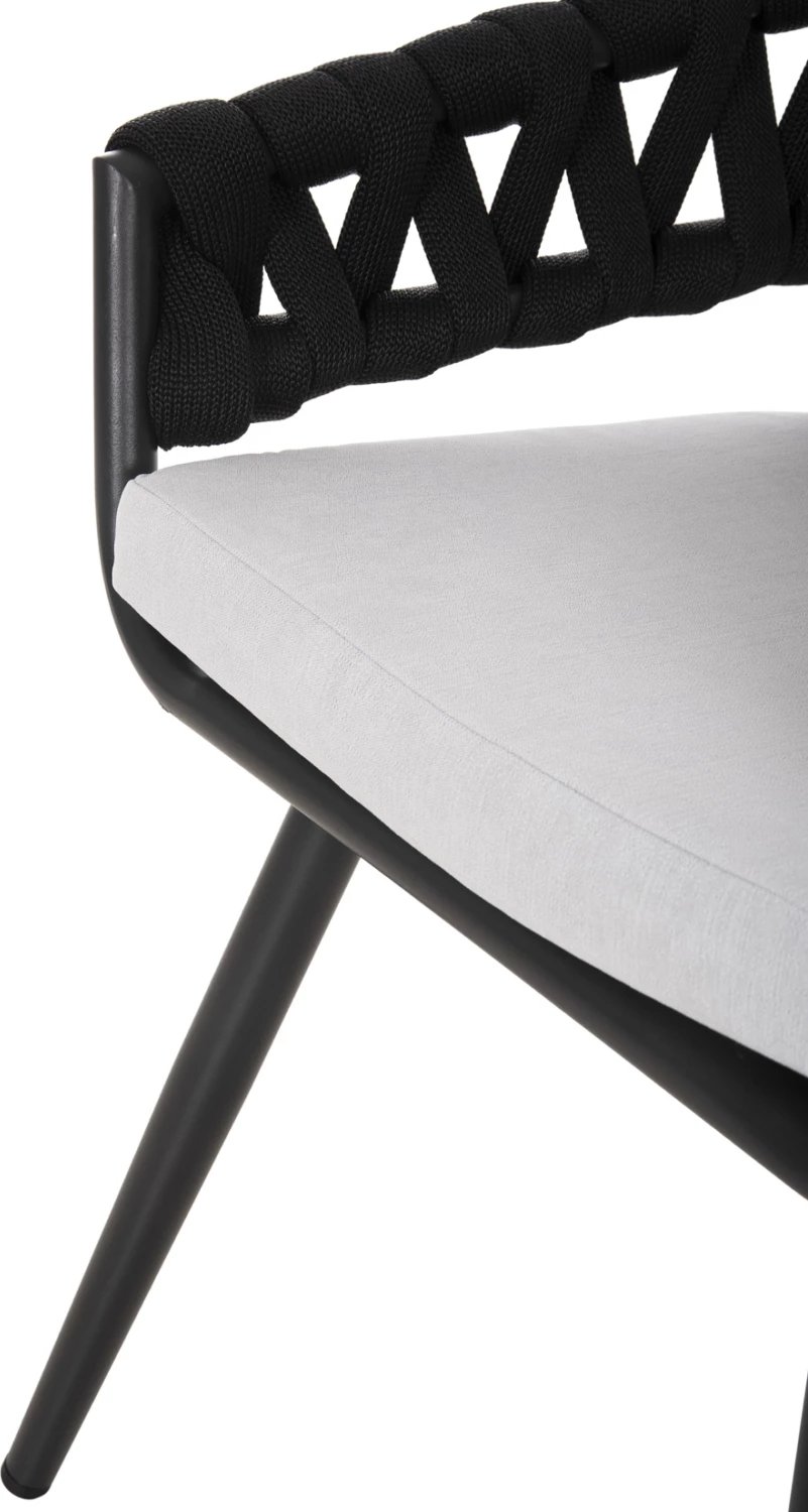 Karrige alumini CAMDEN FH6141.01 jastëk mbrapa ngjyrë ecru me dizajn print-antracit 56x60x72-87Hcm