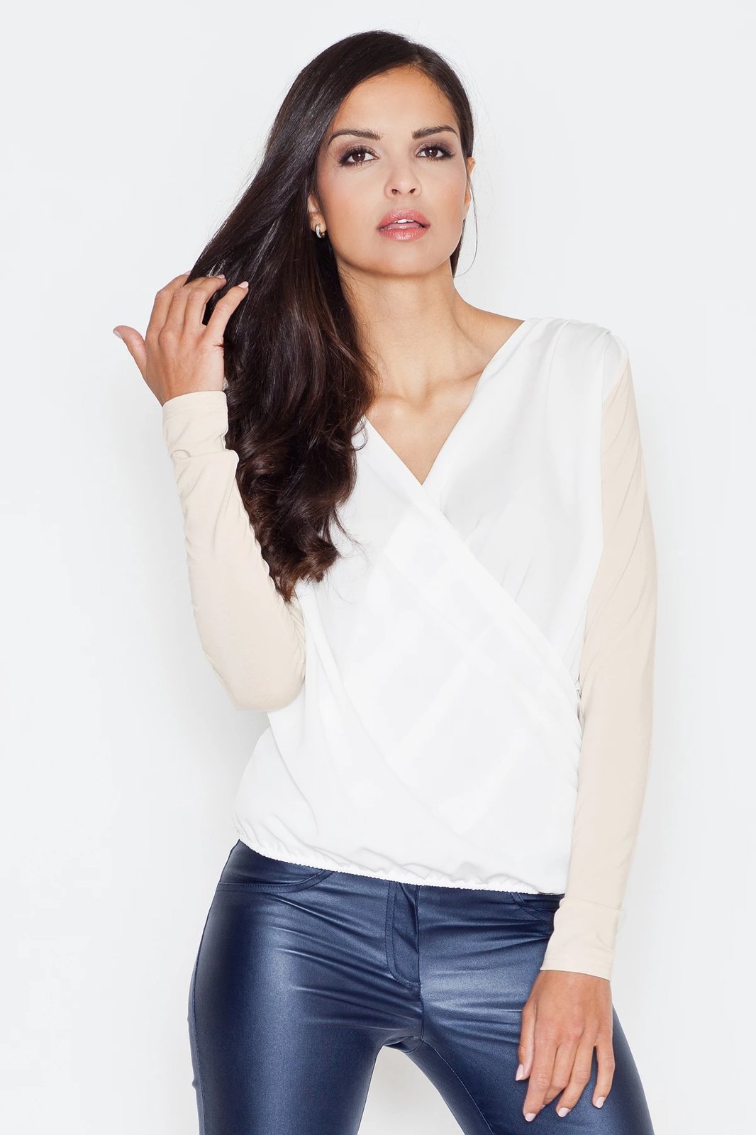 Bluzë për femra Figl model 43830, bezhë
