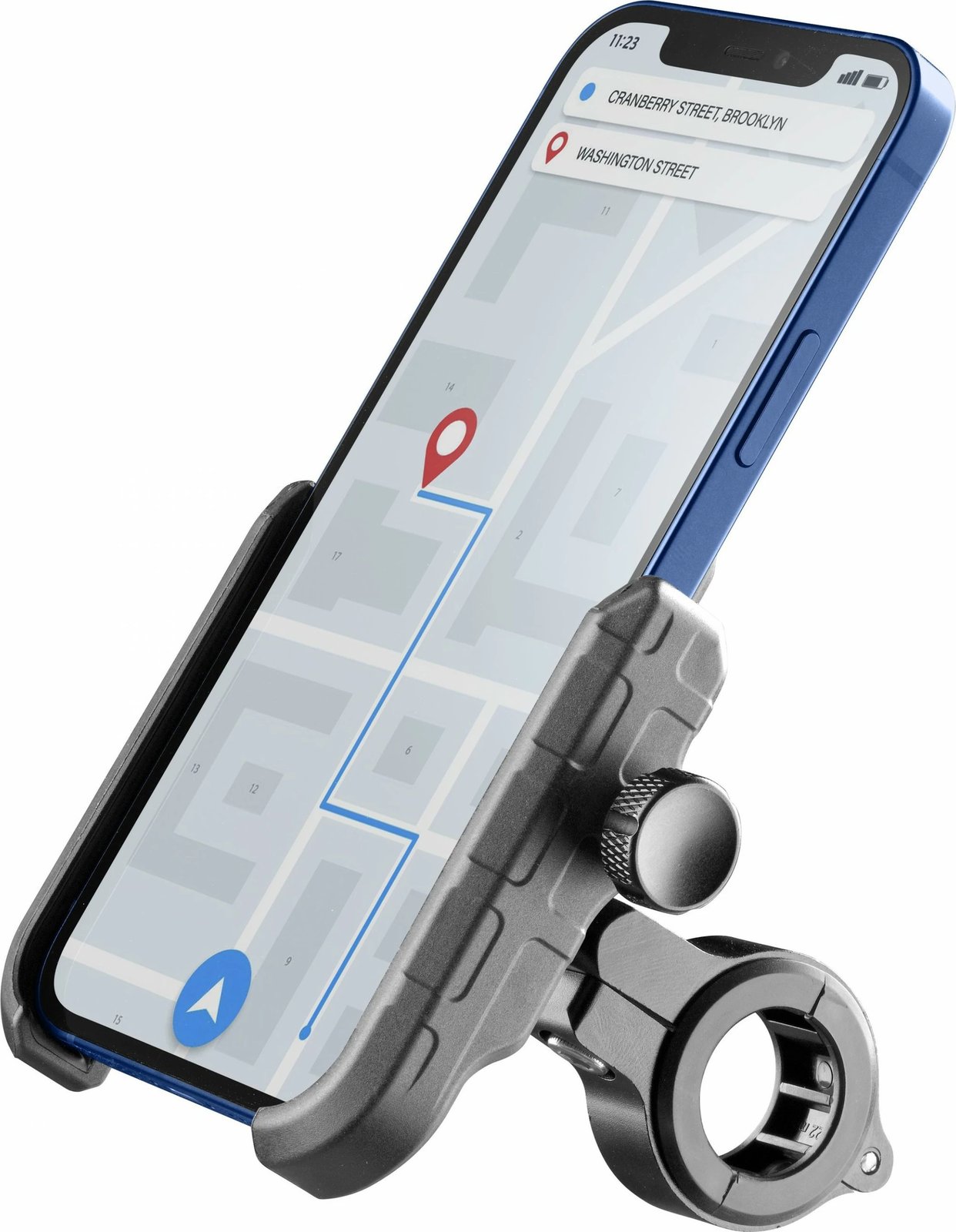Mbajtës celulari Cellular Line Handy Halter, rrotullim 360°, alumini, i zi