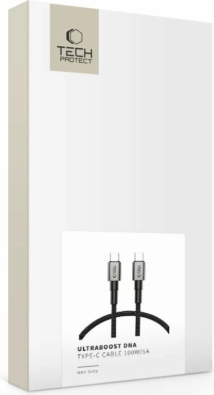Kabllo USB-C Tech-Protect UltraBoost DNA, 25cm, 100W, Gri