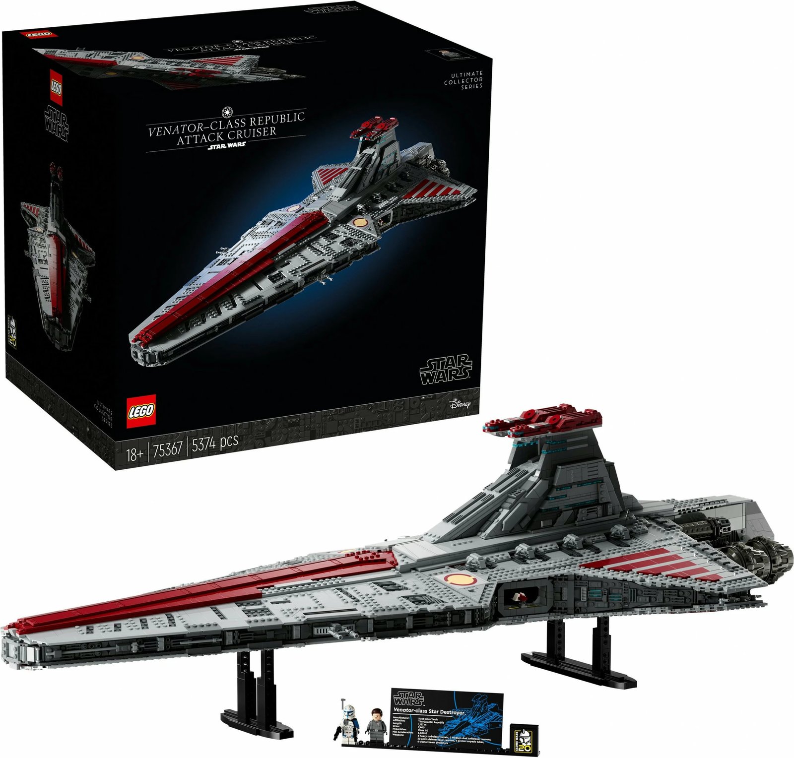 Set ndërtimi LEGO Star Wars Venator-Class Republic Attack Cruiser, 5374 pjesë, plastikë, shumëngjyrësh