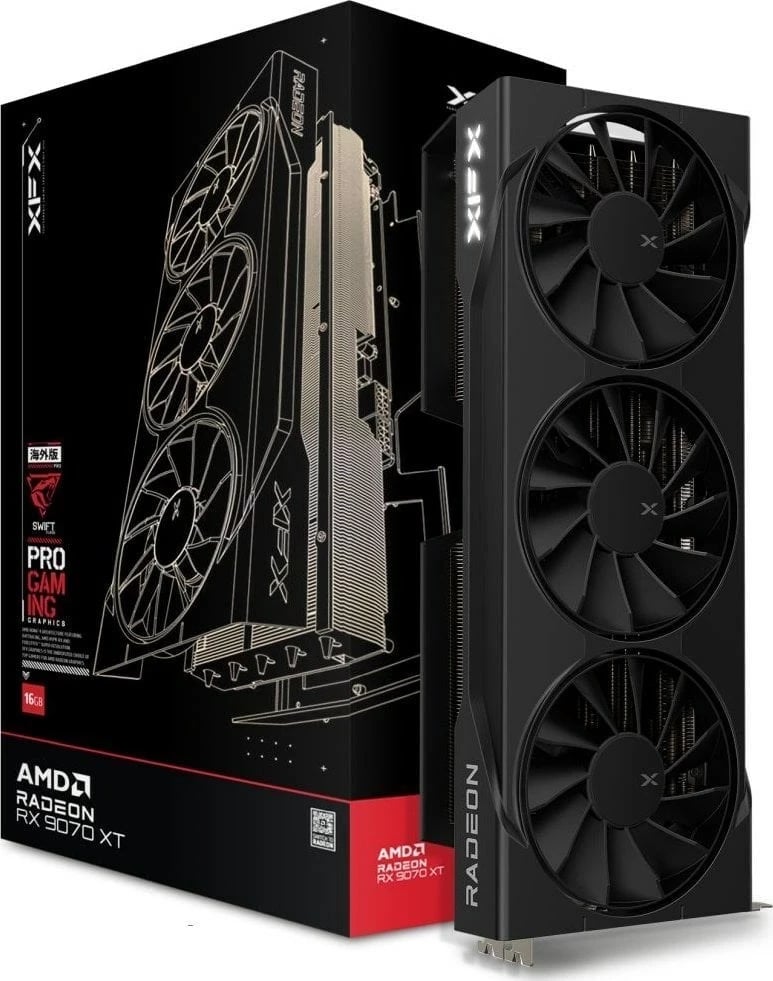 Kartelë grafike XFX Swift RX 9070XT, 16 GB, E zezë