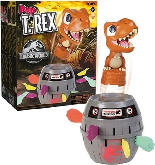 Lodër tavoline TOMY Pop Up T-Rex, për fëmijë, shumëngjyrëshe