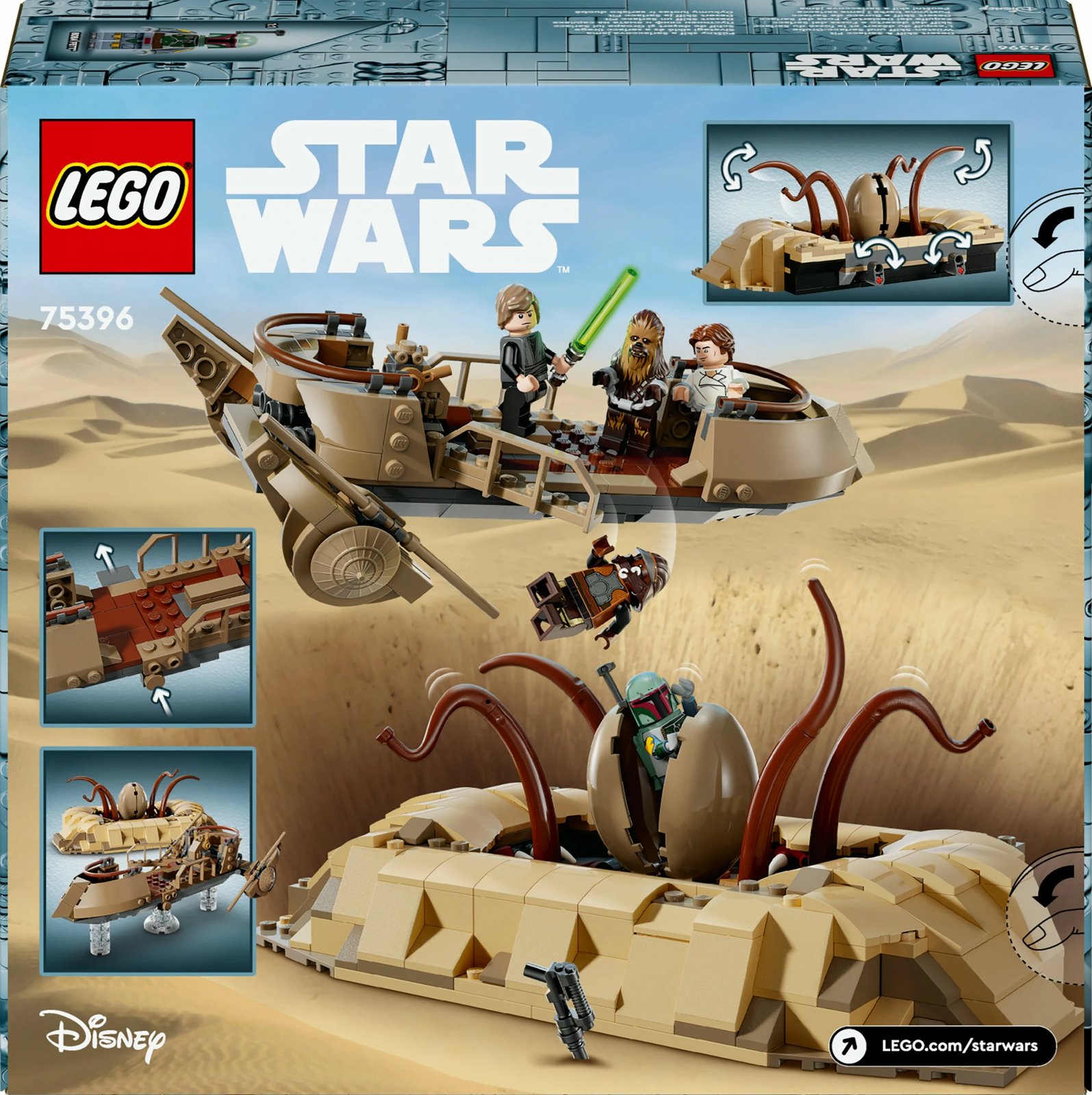 Set ndërtimi LEGO Star Wars 75396 Desert Skiff & Sarlacc Pit, 558 pjesë, shumëngjyrësh