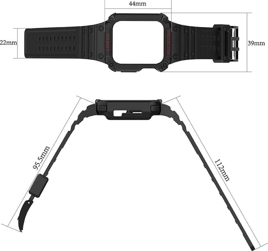 Rrip me kasë për Apple Watch Hurtel Protect Strap Band, 41/40/38mm, Gri/Argjend
