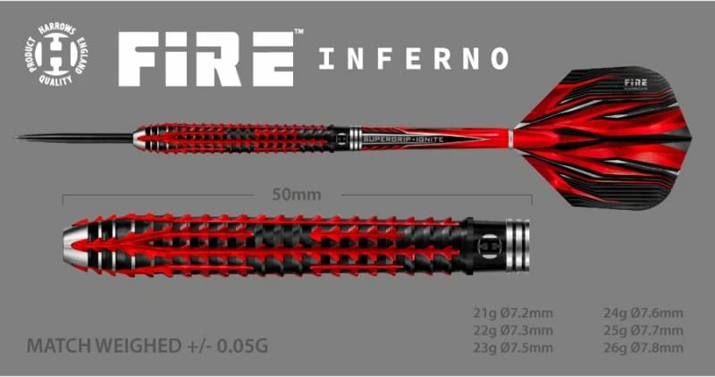 Shigjeta darts Harrows unisex, të zeza të kuqe