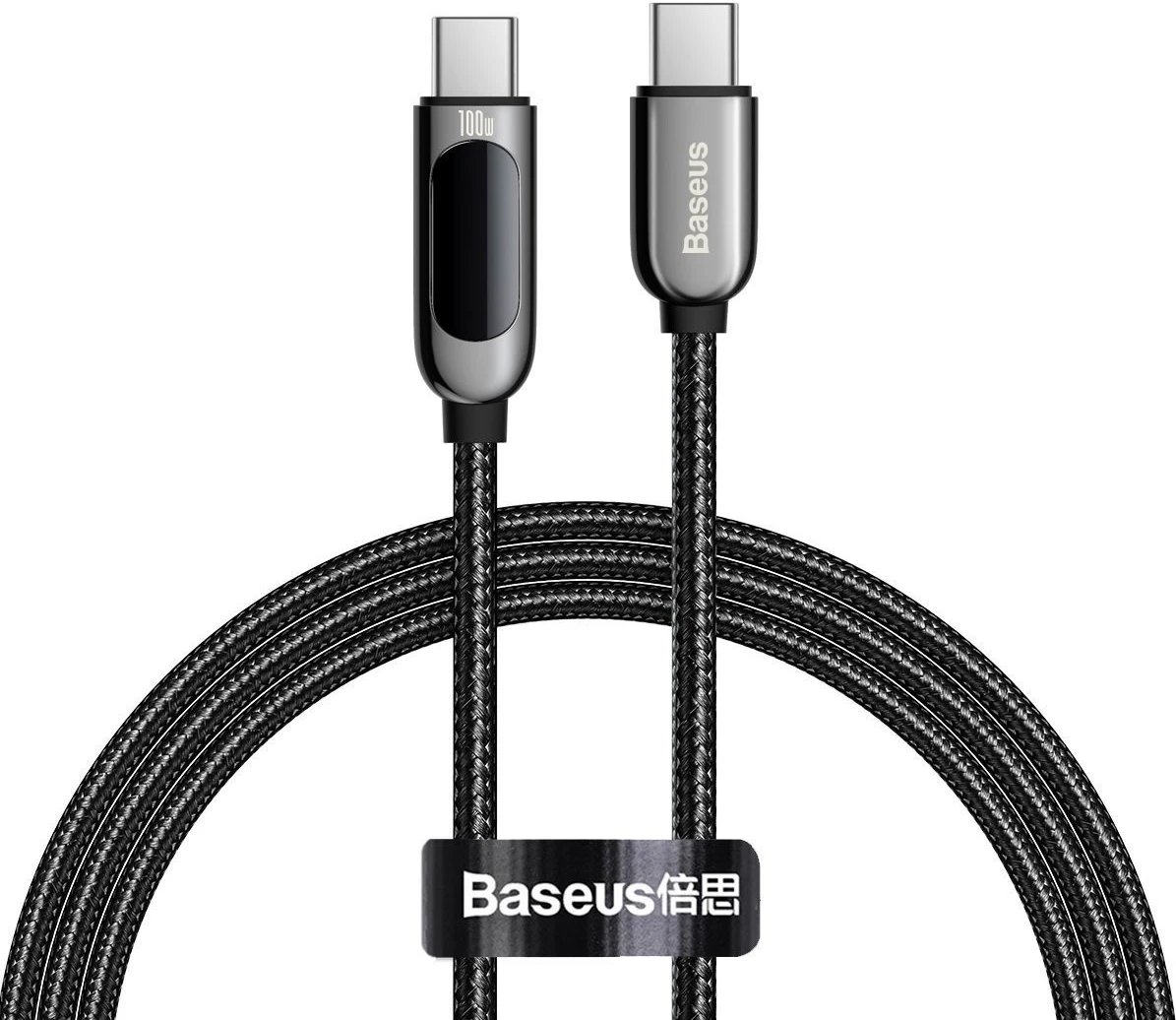 Kabllo Baseus, USB-C në USB-C, 100W, 1m, e zezë