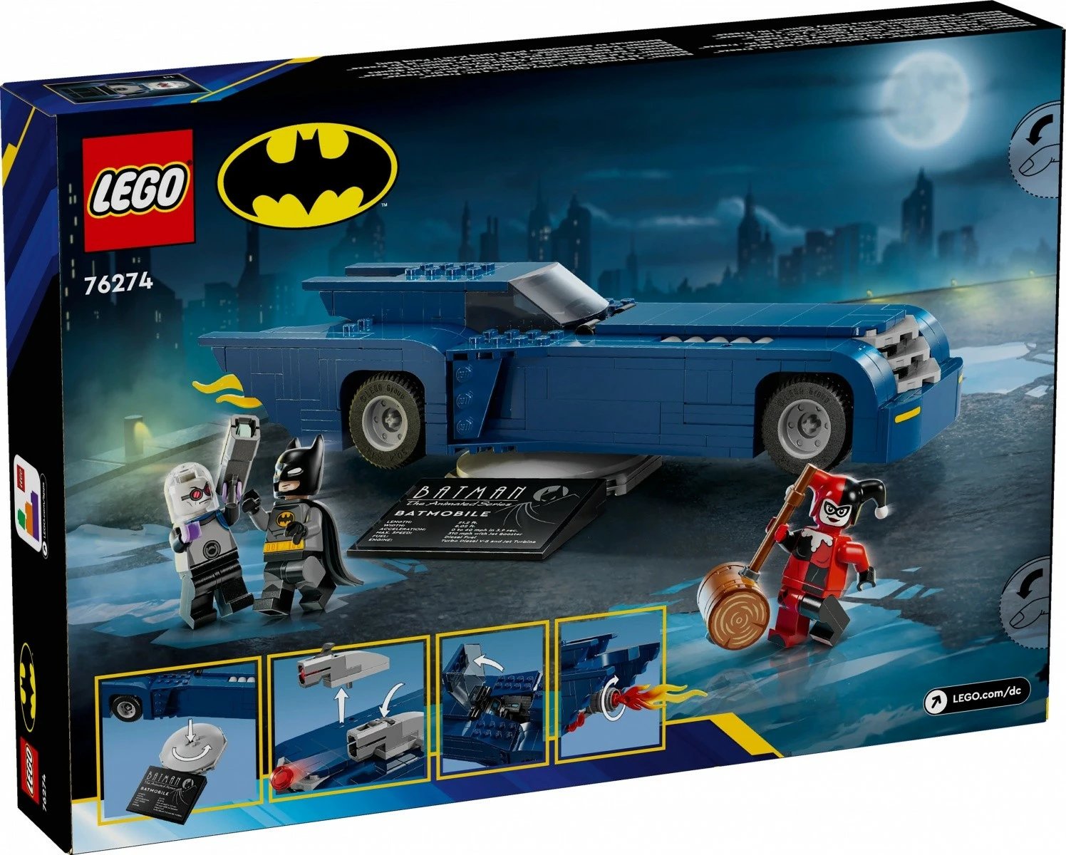 Set lodrash LEGO Super Heroes Batman me Batmobile 76274, 435 pjesë, për fëmijë, Blu