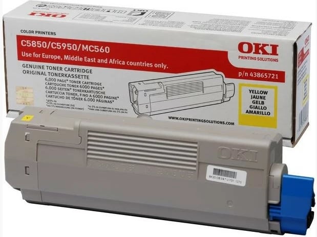 Toner OKI 43865721, 6000 faqe, Verdhë