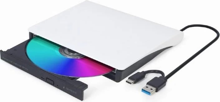 Disk optik Gembird DVD-USB-03-BW, DVD±RW, USB Type-C, Zi, Bardhë