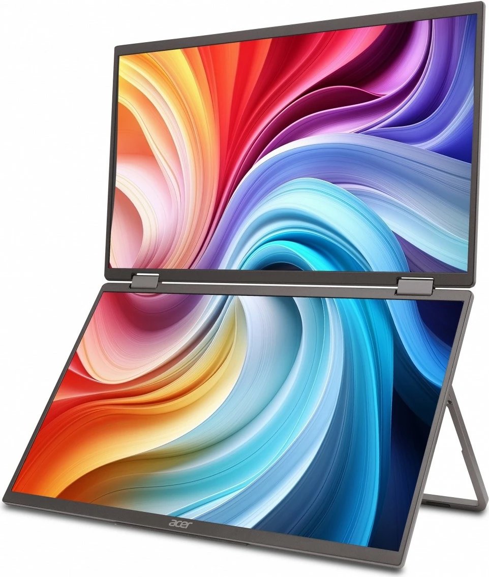 Monitor portativ Acer PD163Qbmiuux, 15.6", FHD, IPS, Dy ekrane, i zi