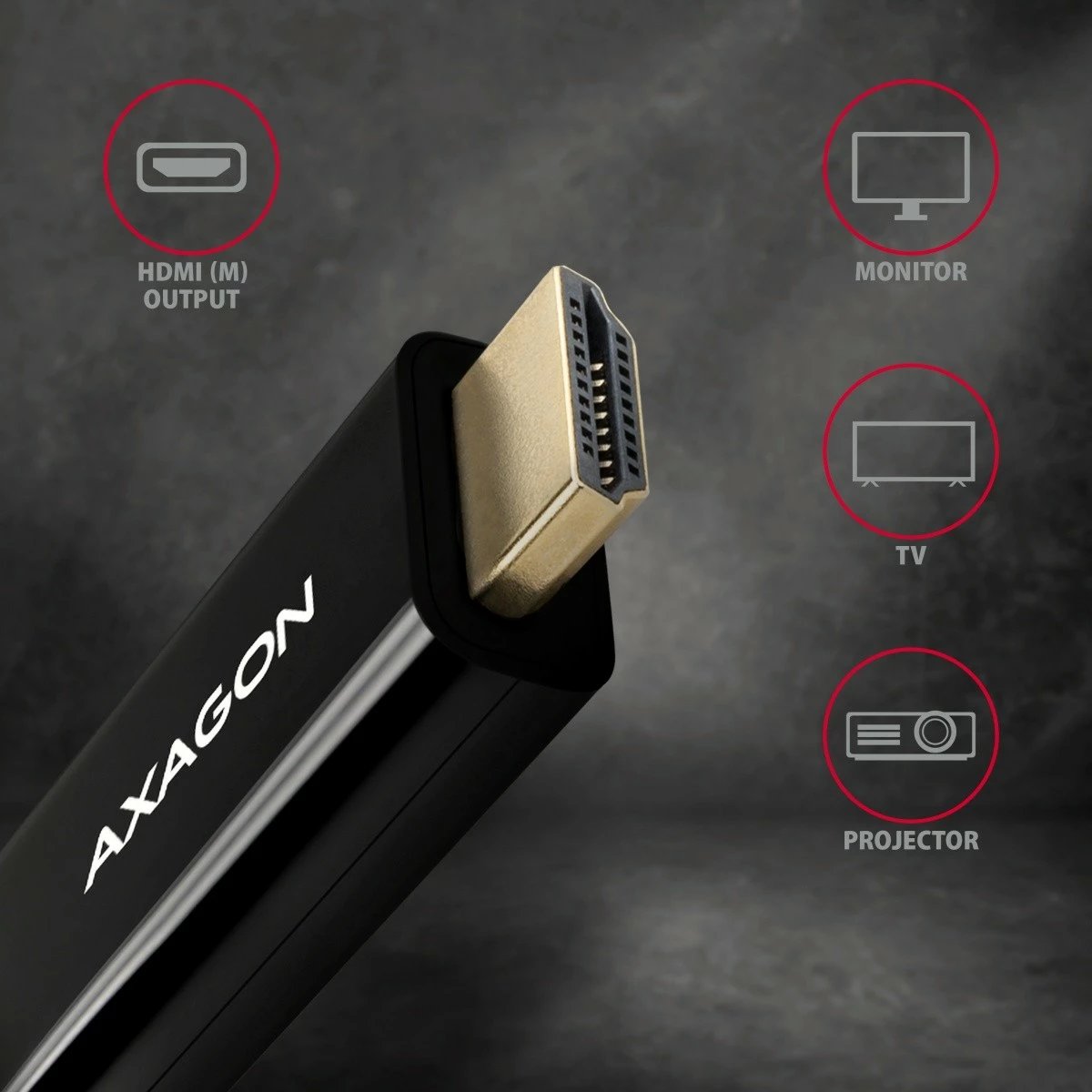 Kabllo/adaptues aktiv AXAGON RVD-HI14C2 DisplayPort në HDMI, 1.8m, e zezë