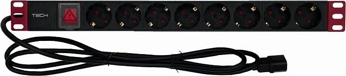 Kabllo vazhduese Techly 365733, 8 priza 2m, e zezë