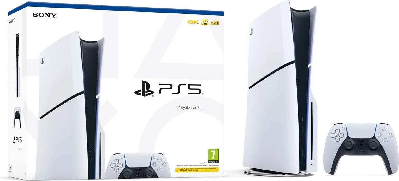 Konsolë Sony PlayStation 5 Slim, 8K Ultra HD, e bardhë Konsolë Sony PlayStation 5 Slim, 8K Ultra HD, e bardhë