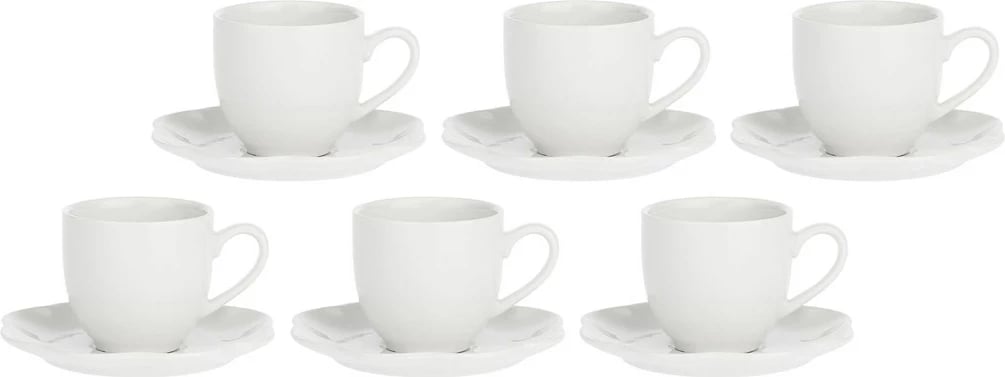Set filxhanësh kafeje me pjata Villadeifiori, LA PORCELLANA BIANCA, 85 ml, Bardhë