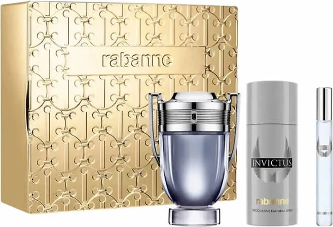 Eau de Toilette set për meshkuj Paco Rabanne Invictus 3 copë, 100ml
