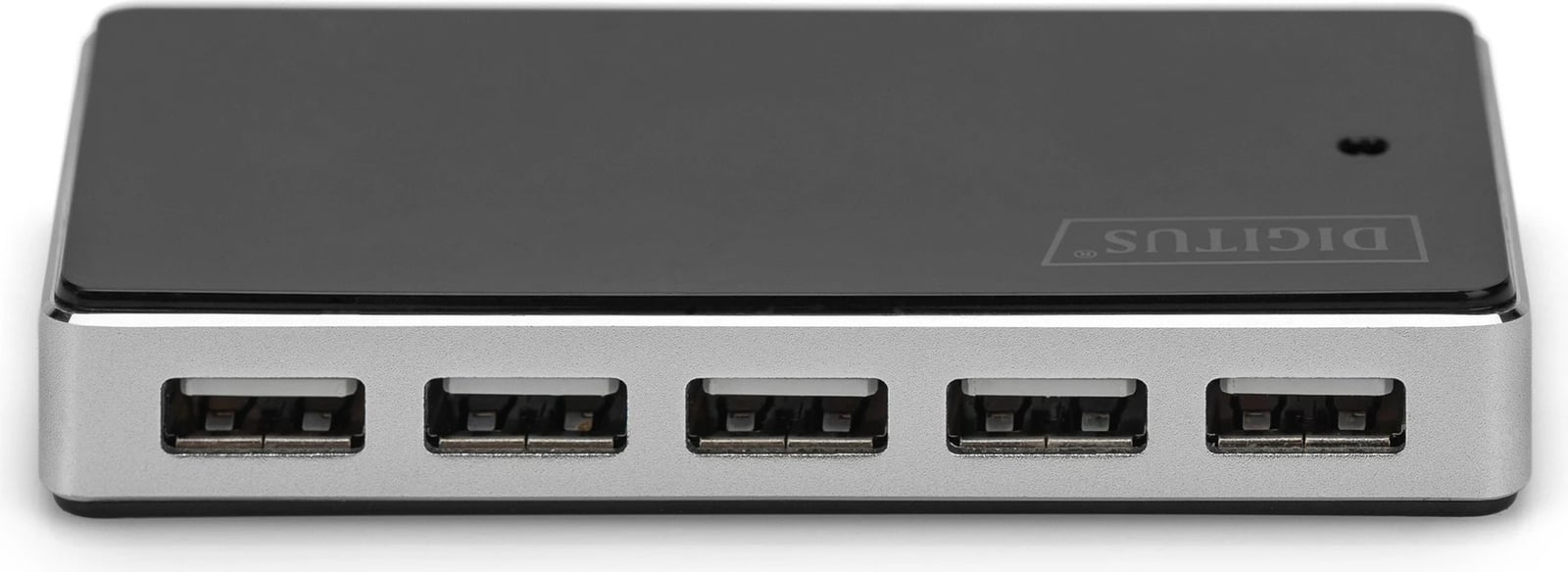 Hub USB Digitus, 10-Port, USB 2.0, 480 Mbit/s, Ngjyrë e zezë, Argjendtë