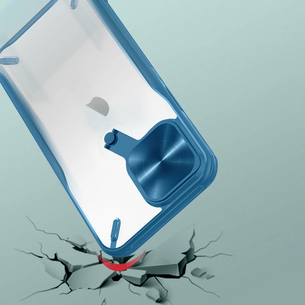 Mbështjellës Nillkin Cyclops Case për iPhone 13 Pro Max, me kapak kamere dhe mbajtëse, i zi