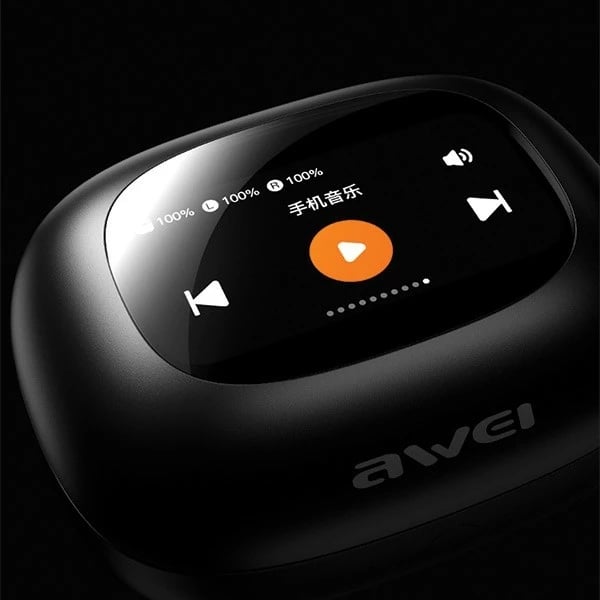 Kufje Bluetooth AWEI TP97 TWS, in-ear, Bluetooth 5.4, me etui karikimi, e zezë