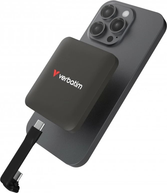 SSD i jashtëm, Verbatim, SnapBack DQVE32060PLG, 512GB, USB-C 3.2 Gen 2x2, lexim 1900MB/s shkrim 1800MB/s, magnetik MagSafe, Mocca, set me 2 kabllo USB-C dhe unazë magnetike