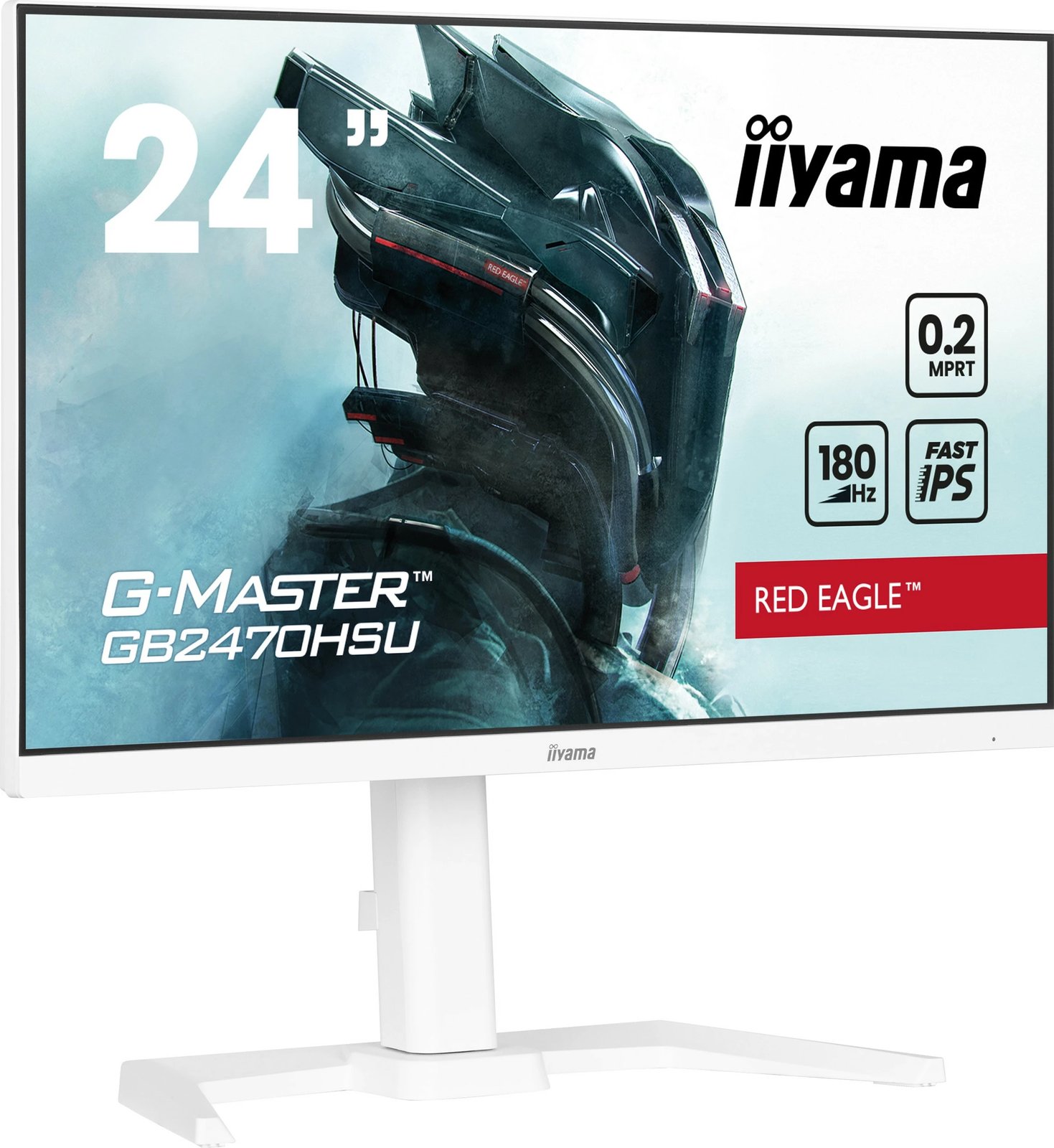 Monitor iiyama G-MASTER GB2470HSU-W6, 23.8", Full HD, 0.2ms, 180Hz, Bardhë