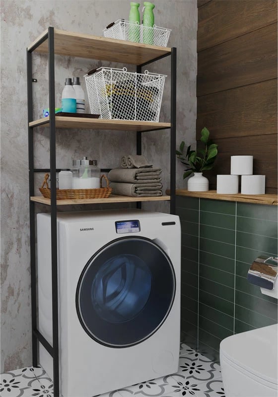 Kabinet lavanderie Zermin metal-melamine natyral-zi 70x25x150cm