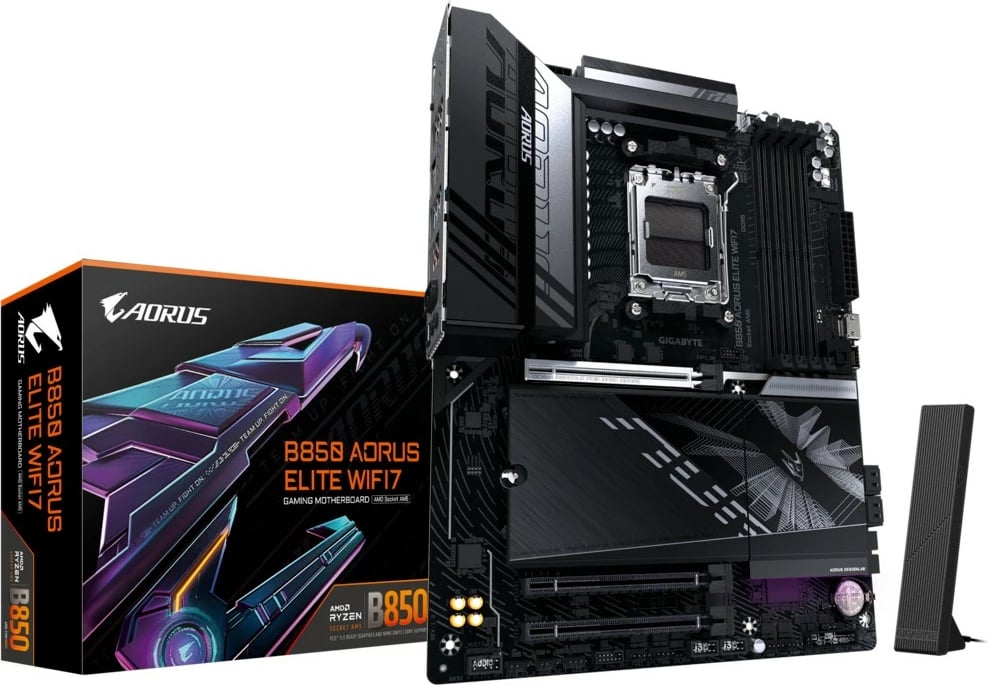 Pllakë amë Gigabyte B850 A ELITE WIFI7, Socket AM5, ATX, DDR5, Wi-Fi 7, e zezë
