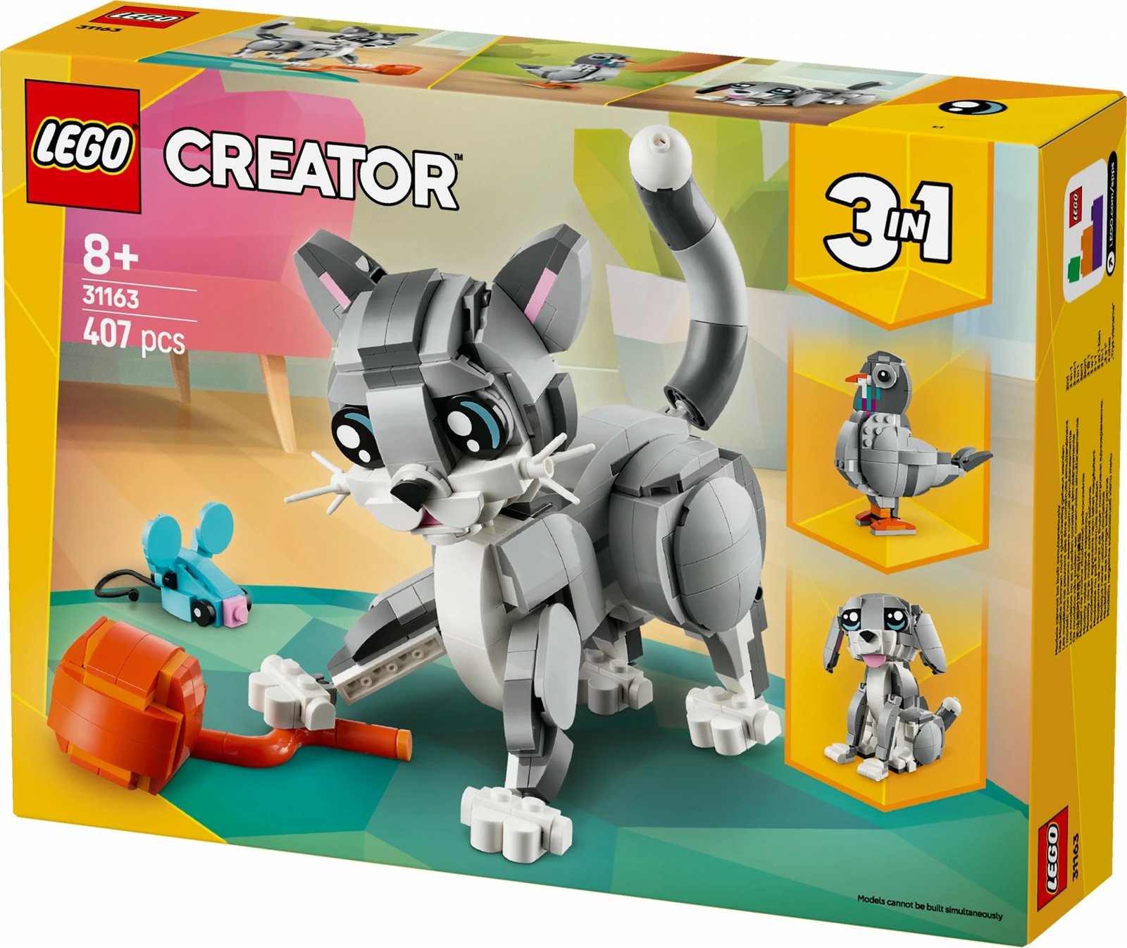 Set ndërtimi LEGO Creator Graue Katze 31163, multikolor