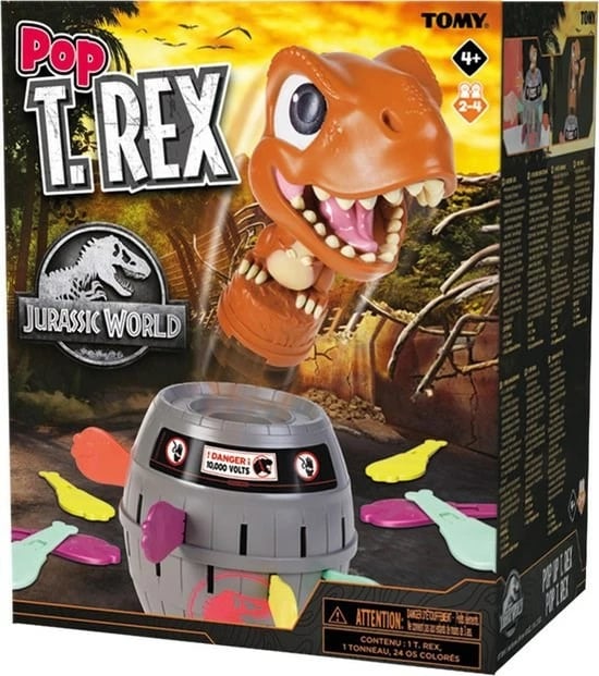 Lodër tavoline TOMY Pop Up T-Rex, për fëmijë, shumëngjyrëshe