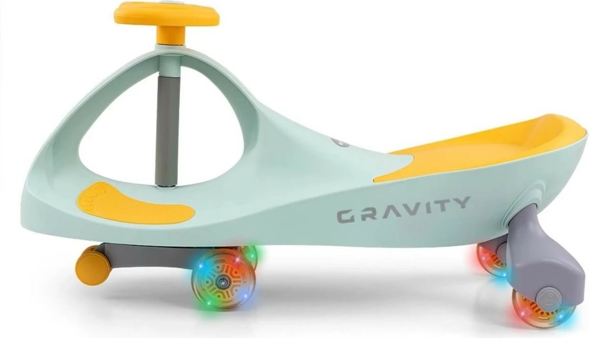 Ride-on Milly Mally Gravity 5926 pa pedale, rrota LED, 4 rrota, 3+ lime yellow