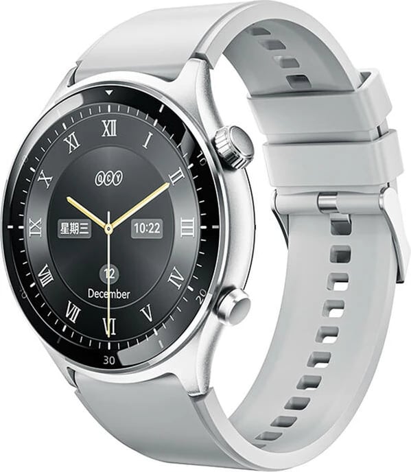 Smartwatch QCY S7, 1.43" AMOLED, për iOS/Android, Argjend