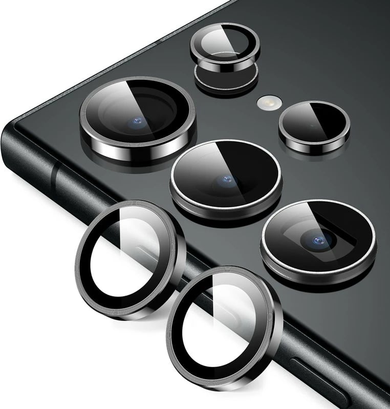 Xham i temperuar për kamera Samsung Galaxy S24 Ultra, CRONG, CRG-LRSGS24U-BLK, Zi