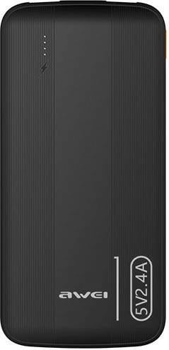 Powerbank AWEI P20K, 10000mAh, 2xUSB, e zezë