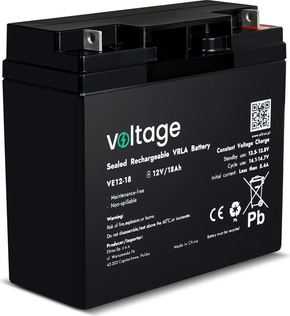 Bateri AGM Volt Polska VE12-18, 12V, 18Ah
