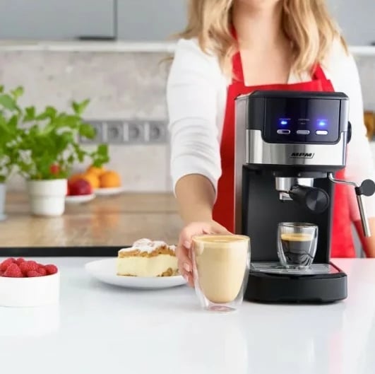 Makine kafeje me presion MPM MKW-13M, 1.2L, 15 bar, e zezë/argjendtë