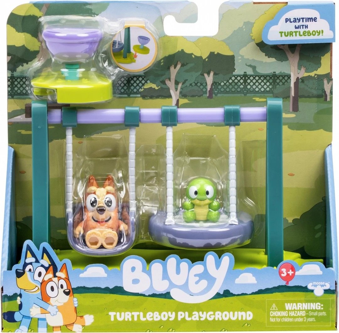 Set figurina Bluey BLU17978 me Bingo ekskluziv dhe breshkë, lishare dhe karusel, 3+