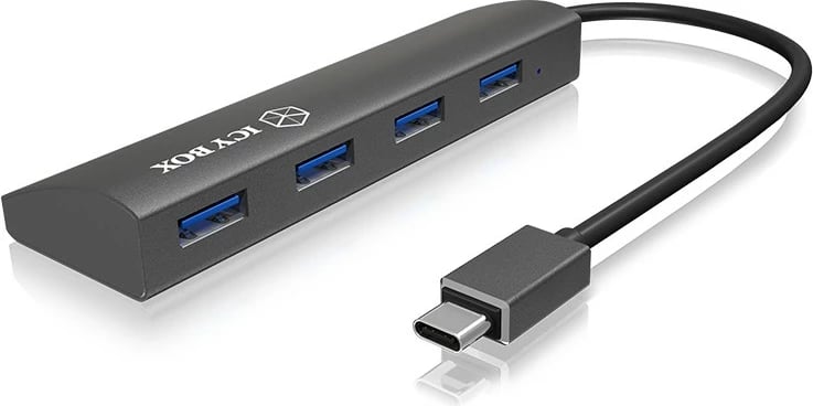 Hub USB ICY BOX IB-AC6405-C, USB 3.2 Gen 1, 5000 Mbit/s, Anthracite