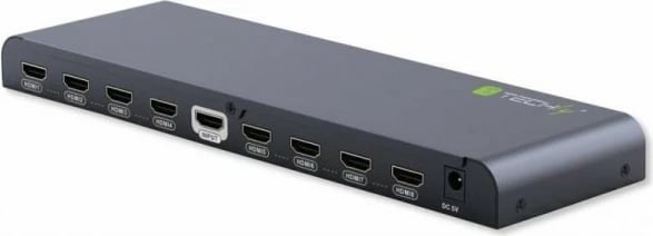 Splitter HDMI Techly 023998, 1 në 8, Ultra HD 4Kx2K, 3D, i zi