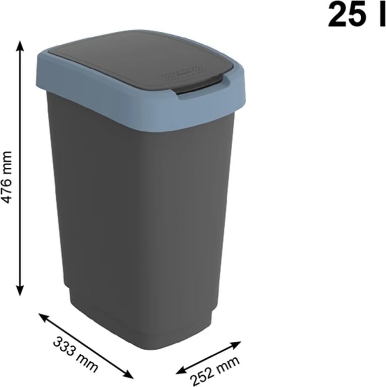 Kosh mbeturinash Rotho Twist, 25L, Blu