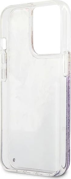 Mbështjellës Guess GUHCP13LLFLSU për iPhone 13/13 Pro 6.1", Flower Liquid Glitter, vjollcë