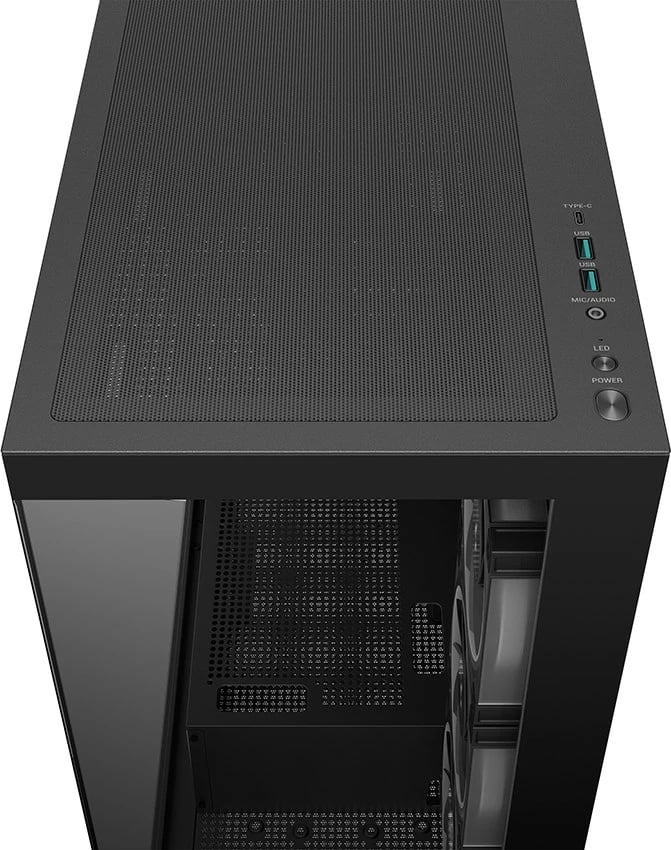 Kasë DeepCool CG580 4F V2, midi tower, e zezë, me ndriçim RGB