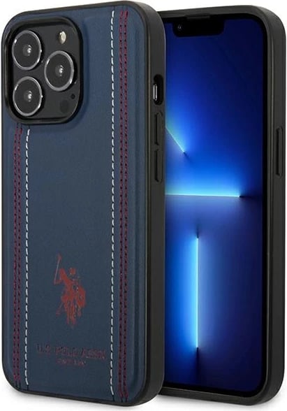 Mbështjellës U.S. Polo Assn. USHCP14LPFAV për iPhone 14 Pro 6.1", lëkurë sintetike, navy