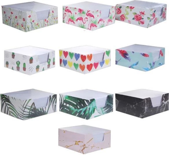 Kuti shënimesh NEXT 9x9cm, 400 fletë, dizajne të ndryshme