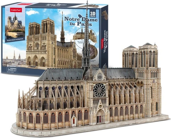 Puzzle 3D Cubic Fun Notre Dame Cathedral, 293 pjesë