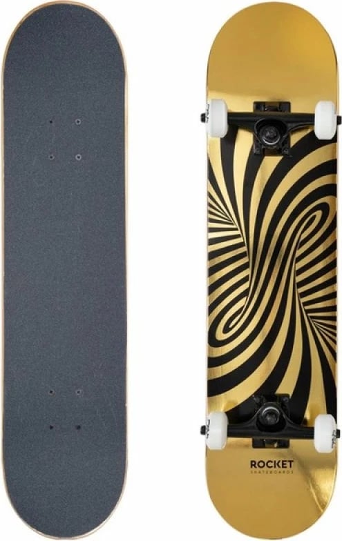 Skateboard Rocket, për meshkuj, femra dhe fëmijë, të zezë dhe të artë