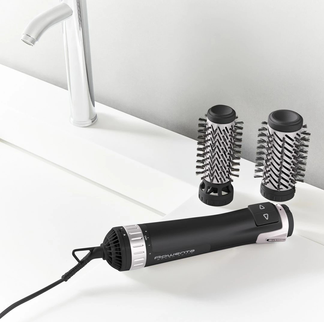 Furçë elektrike për flokë Rowenta Brush Activ' Dry & Style CF9550, 1000 W, e zezë