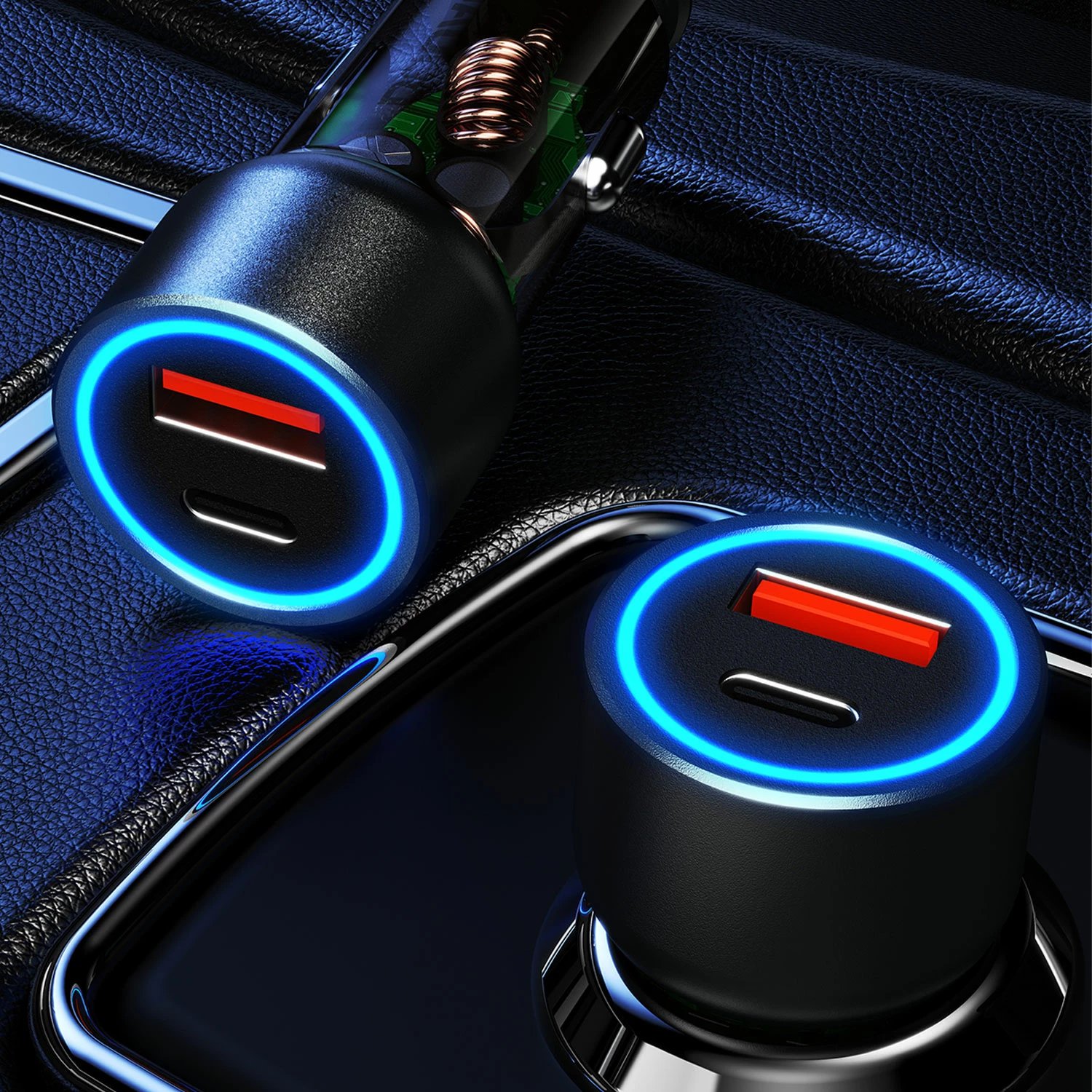 Karikues veture Dudao R4T, 30W, 2 porta USB-A/USB-C, Gri