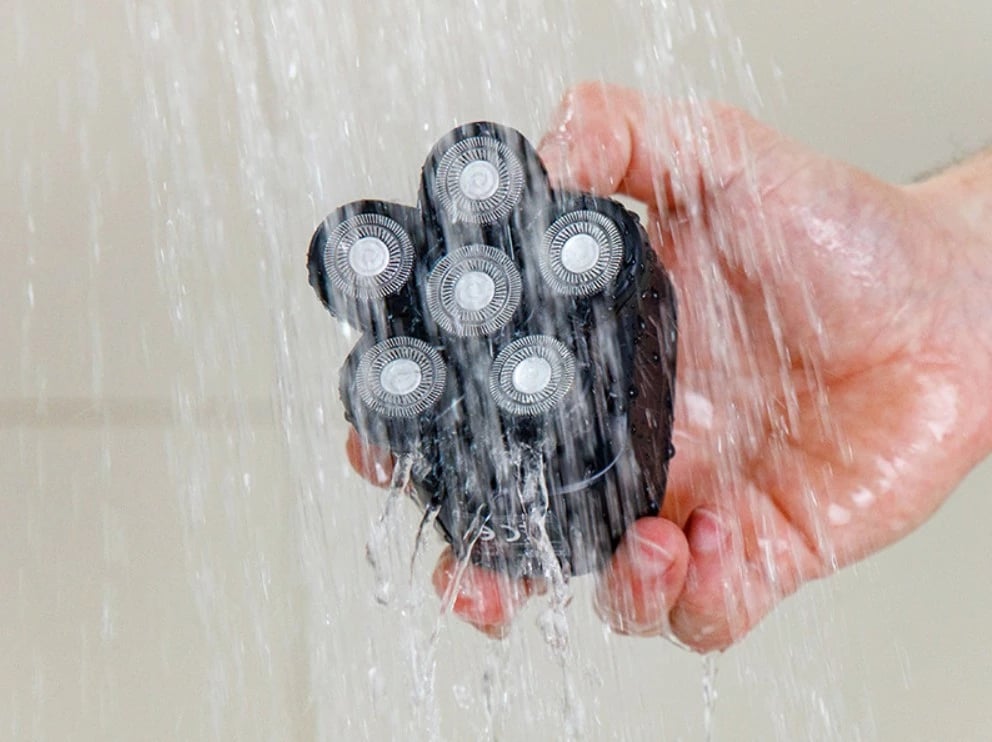 Makinë rroje për kokë, Lafe MasterSmooth, 6 koka fleksibile, IPX6, përdorim i thatë & i lagësht, bateri 60 min, me trymer për hundë, e zezë