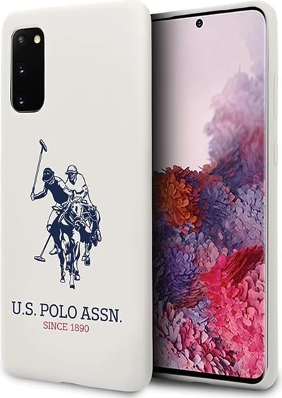 Mbështjellës U.S. Polo Assn. USHCS62SLHRWH Silicone për Samsung Galaxy S20, i bardhë